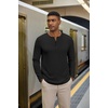 image:imageCOOFANDY Henley Shirts for Men Casual TShirts Henley Long Sleeve ShirtsBlack