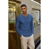 image:imageCOOFANDY Henley Shirts for Men Casual TShirts Henley Long Sleeve ShirtsDark Blue
