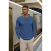 image:imageCOOFANDY Henley Shirts for Men Casual TShirts Henley Long Sleeve ShirtsDark Blue
