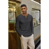 image:imageCOOFANDY Henley Shirts for Men Casual TShirts Henley Long Sleeve ShirtsDark Grey