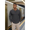 image:imageCOOFANDY Henley Shirts for Men Casual TShirts Henley Long Sleeve ShirtsDark Grey
