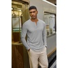 image:imageCOOFANDY Henley Shirts for Men Casual TShirts Henley Long Sleeve ShirtsLight Grey