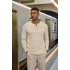 image:imageCOOFANDY Henley Shirts for Men Casual TShirts Henley Long Sleeve ShirtsLight Khaki