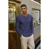 image:imageCOOFANDY Henley Shirts for Men Casual TShirts Henley Long Sleeve ShirtsNavy Blue