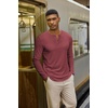 image:imageCOOFANDY Henley Shirts for Men Casual TShirts Henley Long Sleeve ShirtsRed