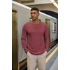 image:imageCOOFANDY Henley Shirts for Men Casual TShirts Henley Long Sleeve ShirtsRed