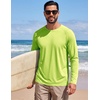 image:imageCOOFANDY Mens Long Sleeve TShirt Sun Protection Athletic Tee ShirtsAbright Green 1pack