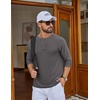 image:imageCOOFANDY Mens Long Sleeve TShirt Sun Protection Athletic Tee ShirtsAdark Grey 1pack