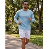 image:imageCOOFANDY Mens Long Sleeve TShirt Sun Protection Athletic Tee ShirtsAlight Blue 1pack