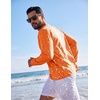 image:imageCOOFANDY Mens Long Sleeve TShirt Sun Protection Athletic Tee ShirtsAorange 1pack