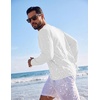 image:imageCOOFANDY Mens Long Sleeve TShirt Sun Protection Athletic Tee ShirtsAwhite 1pack