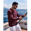 image:imageCOOFANDY Mens Long Sleeve TShirt Sun Protection Athletic Tee ShirtsAwine Red 1pack