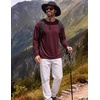 image:imageCOOFANDY Mens Long Sleeve TShirt Sun Protection Athletic Tee ShirtsAwine Red 1pack