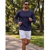 image:imageCOOFANDY Mens Long Sleeve TShirt Sun Protection Athletic Tee ShirtsC BlackNavy BlueLight Grey 3 Pack