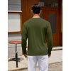 image:imageCOOFANDY Mens Long Sleeve Tee Shirts Crew Neck Cotton TShirt Casual ShirtsArmy Green