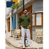 image:imageCOOFANDY Mens Long Sleeve Tee Shirts Crew Neck Cotton TShirt Casual ShirtsArmy Green