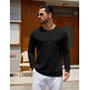 image:imageCOOFANDY Mens Long Sleeve Tee Shirts Crew Neck Cotton TShirt Casual ShirtsBlack