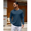 image:imageCOOFANDY Mens Long Sleeve Tee Shirts Crew Neck Cotton TShirt Casual ShirtsBlue