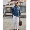 image:imageCOOFANDY Mens Long Sleeve Tee Shirts Crew Neck Cotton TShirt Casual ShirtsBlue