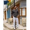 image:imageCOOFANDY Mens Long Sleeve Tee Shirts Crew Neck Cotton TShirt Casual ShirtsDark Grey
