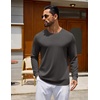 image:imageCOOFANDY Mens Long Sleeve Tee Shirts Crew Neck Cotton TShirt Casual ShirtsDark Grey