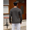 image:imageCOOFANDY Mens Long Sleeve Tee Shirts Crew Neck Cotton TShirt Casual ShirtsDark Grey