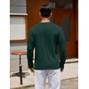 image:imageCOOFANDY Mens Long Sleeve Tee Shirts Crew Neck Cotton TShirt Casual ShirtsGreen