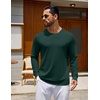 image:imageCOOFANDY Mens Long Sleeve Tee Shirts Crew Neck Cotton TShirt Casual ShirtsGreen