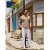 image:imageCOOFANDY Mens Long Sleeve Tee Shirts Crew Neck Cotton TShirt Casual ShirtsKhaki