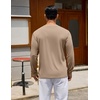 image:imageCOOFANDY Mens Long Sleeve Tee Shirts Crew Neck Cotton TShirt Casual ShirtsKhaki