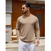 image:imageCOOFANDY Mens Long Sleeve Tee Shirts Crew Neck Cotton TShirt Casual ShirtsKhaki