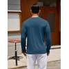 image:imageCOOFANDY Mens Long Sleeve Tee Shirts Crew Neck Cotton TShirt Casual ShirtsMidnight Blue