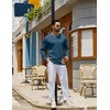 image:imageCOOFANDY Mens Long Sleeve Tee Shirts Crew Neck Cotton TShirt Casual ShirtsMidnight Blue