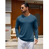 image:imageCOOFANDY Mens Long Sleeve Tee Shirts Crew Neck Cotton TShirt Casual ShirtsMidnight Blue