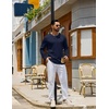 image:imageCOOFANDY Mens Long Sleeve Tee Shirts Crew Neck Cotton TShirt Casual ShirtsNavy Blue