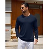 image:imageCOOFANDY Mens Long Sleeve Tee Shirts Crew Neck Cotton TShirt Casual ShirtsNavy Blue