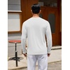 image:imageCOOFANDY Mens Long Sleeve Tee Shirts Crew Neck Cotton TShirt Casual ShirtsWhite
