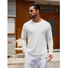 image:imageCOOFANDY Mens Long Sleeve Tee Shirts Crew Neck Cotton TShirt Casual ShirtsWhite