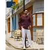 image:imageCOOFANDY Mens Long Sleeve Tee Shirts Crew Neck Cotton TShirt Casual ShirtsWine Red