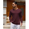 image:imageCOOFANDY Mens Long Sleeve Tee Shirts Crew Neck Cotton TShirt Casual ShirtsWine Red