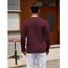 image:imageCOOFANDY Mens Long Sleeve Tee Shirts Crew Neck Cotton TShirt Casual ShirtsWine Red