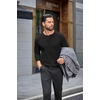 image:imageCOOFANDY Mens Waffle Henley Long Sleeve Shirts Casual Pullover TShirtBlack