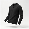image:imageCOOFANDY Mens Waffle Henley Long Sleeve Shirts Casual Pullover TShirtBlack