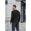 image:imageCOOFANDY Mens Waffle Henley Long Sleeve Shirts Casual Pullover TShirtBlack
