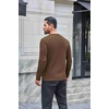 image:imageCOOFANDY Mens Waffle Henley Long Sleeve Shirts Casual Pullover TShirtBrown