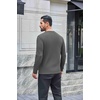 image:imageCOOFANDY Mens Waffle Henley Long Sleeve Shirts Casual Pullover TShirtDark Grey