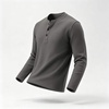 image:imageCOOFANDY Mens Waffle Henley Long Sleeve Shirts Casual Pullover TShirtDark Grey
