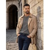 image:imageCOOFANDY Mens Waffle Henley Long Sleeve Shirts Casual Pullover TShirtDark Grey
