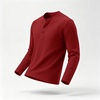 image:imageCOOFANDY Mens Waffle Henley Long Sleeve Shirts Casual Pullover TShirtDark Red