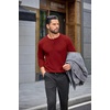 image:imageCOOFANDY Mens Waffle Henley Long Sleeve Shirts Casual Pullover TShirtDark Red